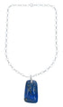 Native American Sterling Silver Lapis Link Chain Necklace Pendant Set AX128043